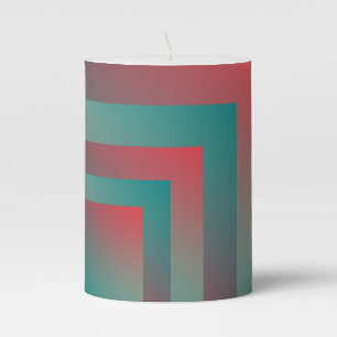 coral teal shades pillar candle