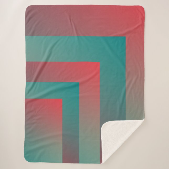 coral teal shades sherpa blanket (Front)