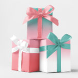 Coral Teal White and Light Pink Ombre Mix Wrapping Paper Sheets<br><div class="desc">Create your own stylish modern light pink ombre wrapping paper. The samples show three different gradient designs featuring the pink with coral, light teal and white. The background color can be changed on each sheet. The gradient graphic is is a seamless tile that can be rotated to work with horizontal...</div>