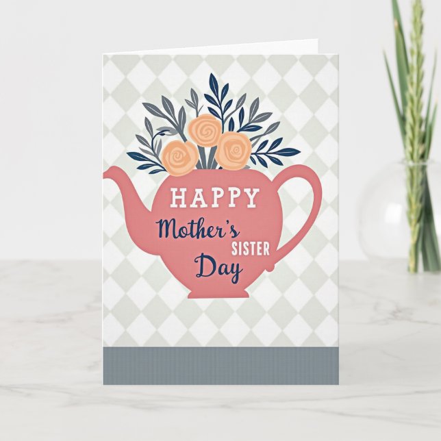 Coral Teapot Mothers Day Card (Front)
