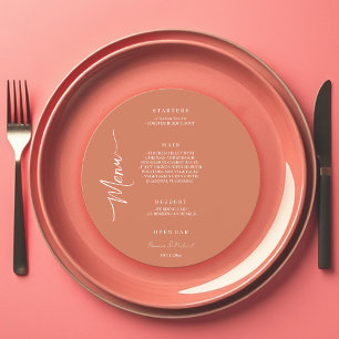 Coral Terracotta Elegant Menu
