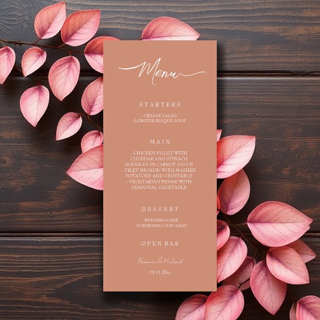 Coral Terracotta Elegant Menu (Creator Uploaded)
