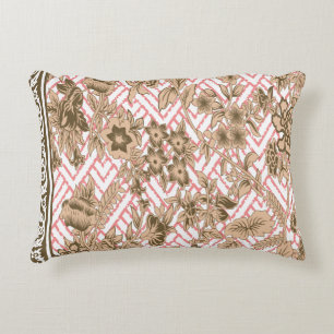 Coral textile design featuring intricate golden pa accent pillow
