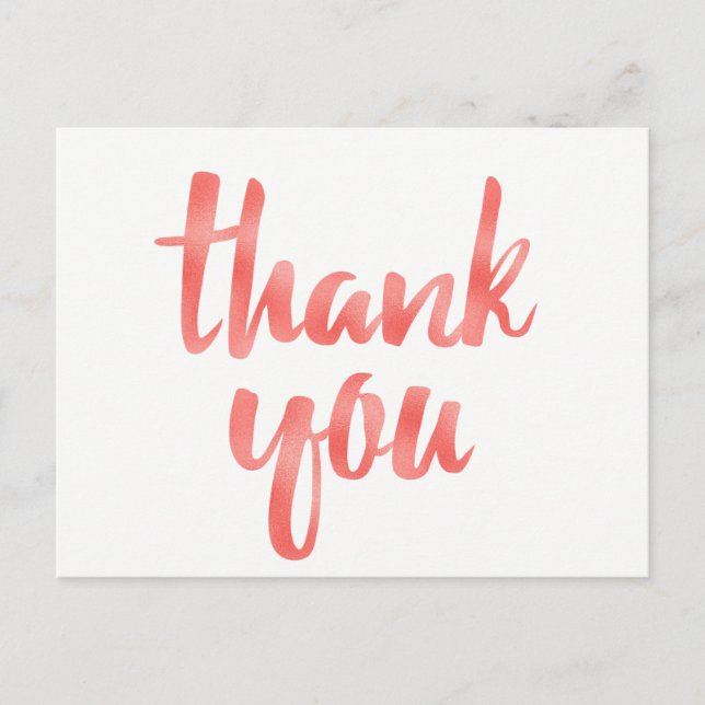 Coral thank you postcards (Front)