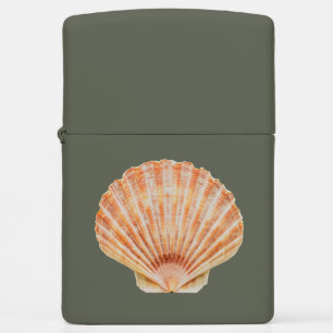 Coral Toned Scallop Shell Zippo Lighter