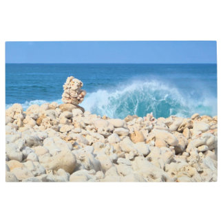 Coral Tower Ocean Waves Oahu Hawaii Metal Print