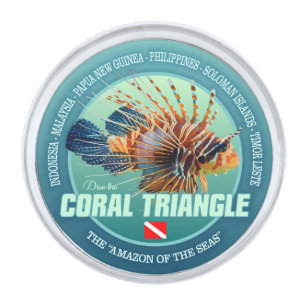 Coral Triangle (c) Silver Finish Lapel Pin