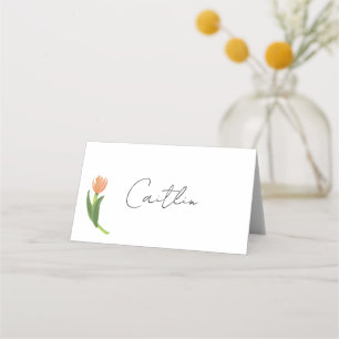Coral Tulip Place Cards