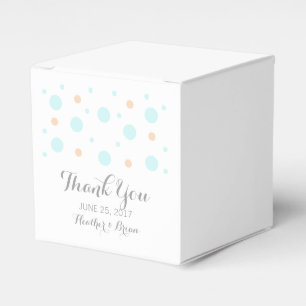 Coral Turquoise Confetti Wedding Favor Boxes