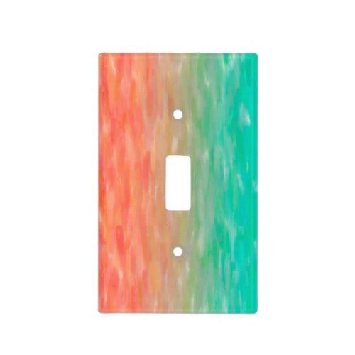Coral  Turquoise Ombre Watercolor Teal Orange Light Switch Cover