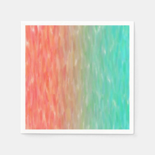 Download Coral & Turquoise Ombre Watercolor Teal Orange Napkins | Zazzle.com