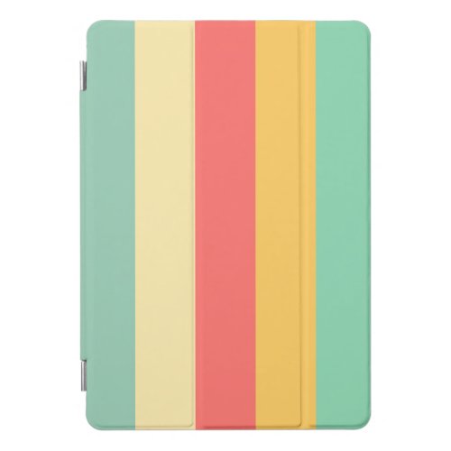 Coral Turquoise Yellow Stripes iPad Pro Cover