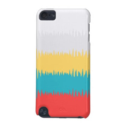 Coral Turquoise Yellow White Frequency Pattern iPod Touch 5G Cover