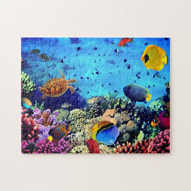 Coral, turtle, and fish 252 piece puzzle (Horizontal)