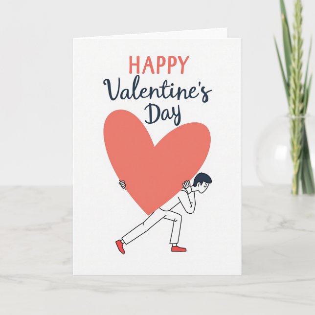 Coral Valentines Day Card (Front)