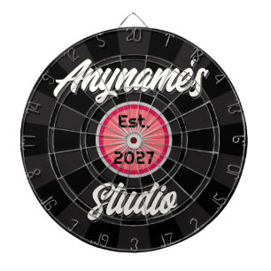 Coral Vinyl Record Design -Your Name Music Studio Dart Board