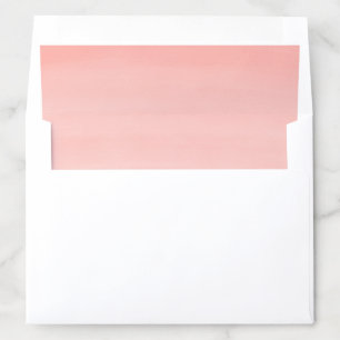 Coral watercolor destination wedding envelope liner