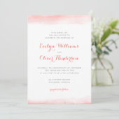 Coral Watercolor Dip Wedding Invitation (Standing Front)