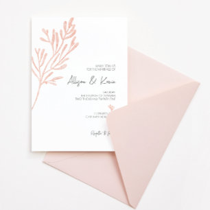 Coral Watercolor Invitation • Modern Beach Wedding