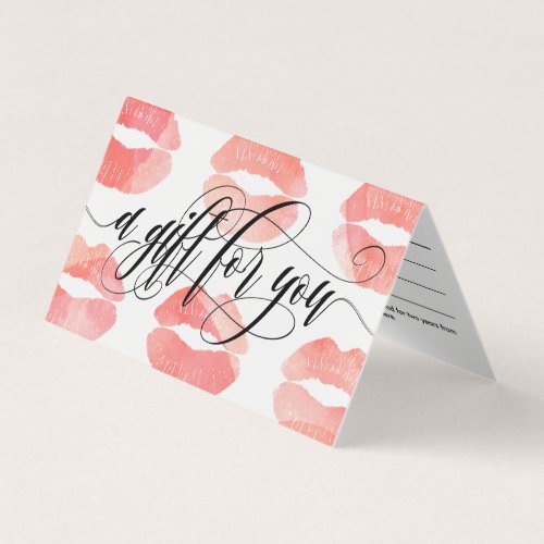 Coral Watercolor Kisses _ Gift Certificate