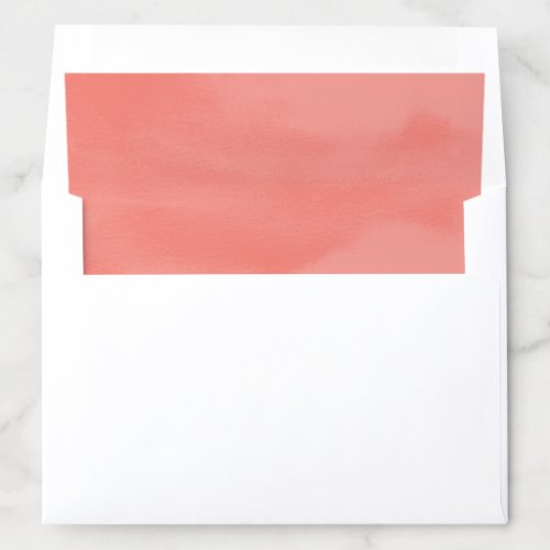 Coral Watercolor Wash Envelope Liner