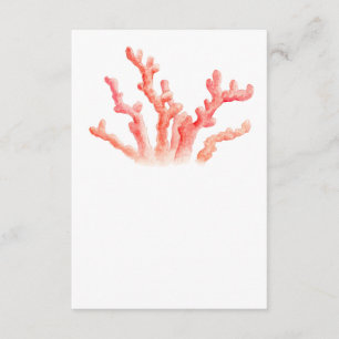 Coral watercolor wedding one sided art enclosure card