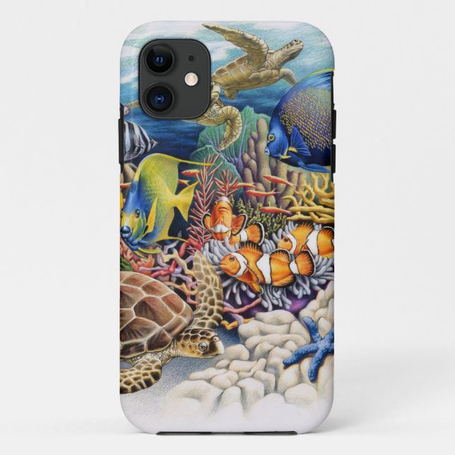 Coral Waters With Tropical Fish Case-Mate iPhone Case (Back)