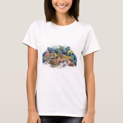 Coral Waters With Tropical Fish T_Shirt