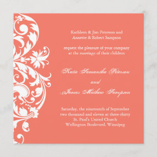 Coral Wedding Invitation