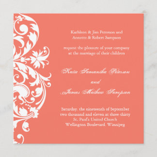 Coral Wedding Invitation