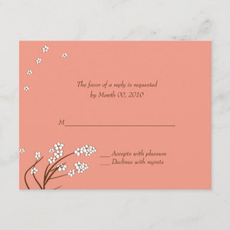 Coral Wedding Invitation RSVP Cards