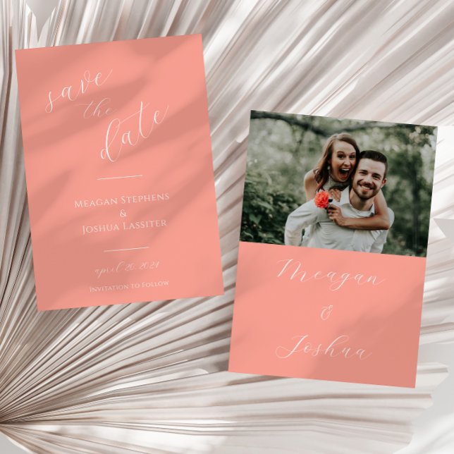 Coral Wedding Photo  Save The Date (Creator Uploaded)