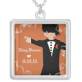 Coral Wedding Ring Bearer Necklace
