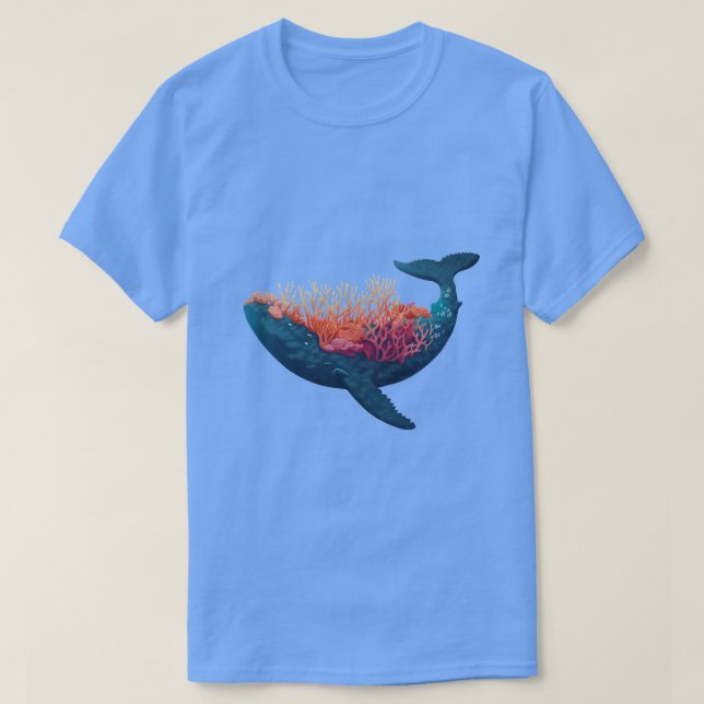 Coral Whale T-Shirt (Design Front)