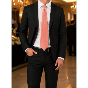 Coral Whisper Fine Diagonal Stripes Neck Tie