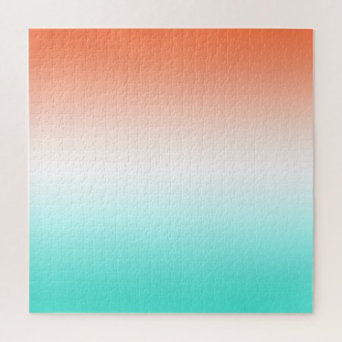 Coral White and Turquoise Gradient Jigsaw Puzzle