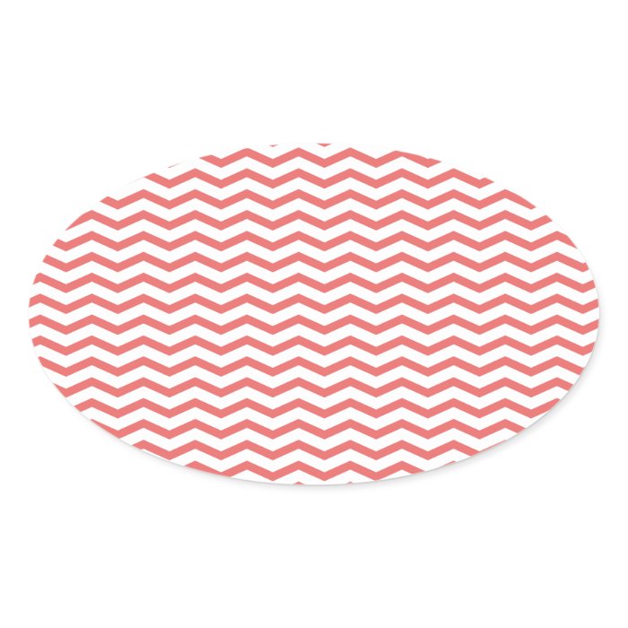 Coral & White Chevron Pattern  Sticker