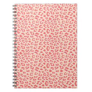 Coral White Leopard Print  Notebook
