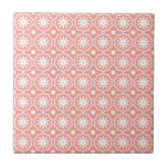 Coral white modern geometric floral pattern ceramic tile<br><div class="desc">Coral white modern geometric floral pattern ceramic tile</div>