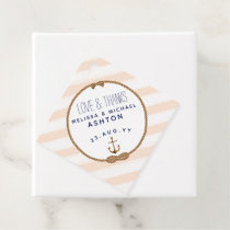 Coral &amp; White Nautical Knot Love &amp; Thanks Wedding Favor Tags