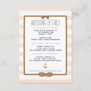 Coral & White Nautical Knot Wedding Details ⚓️💍 Enclosure Card