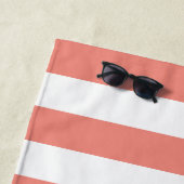 Coral & White Personalized Bachelorette Weekend Beach Towel (In Situ)
