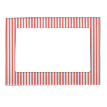 Coral & White Sailor Stripes Picture Frame