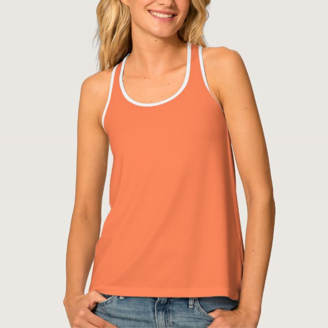 Coral White Solid Color Tank Top (Front)