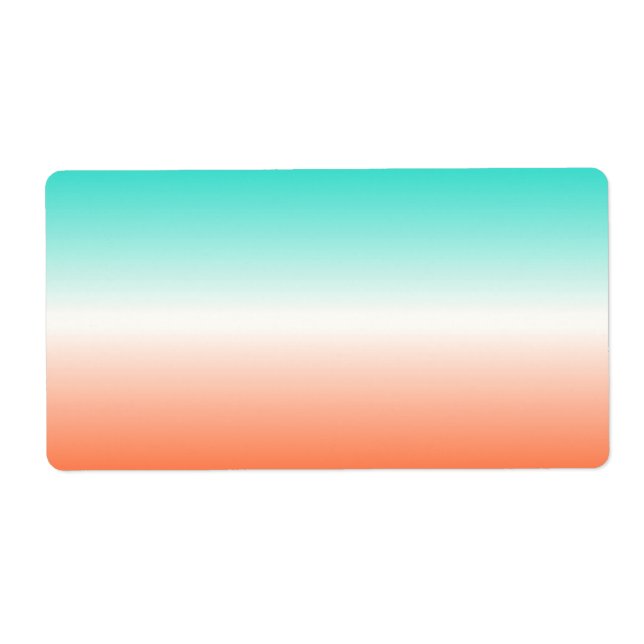Coral White Turquoise Ombre Label (Front)
