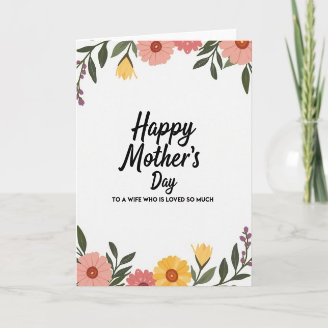 Coral Wife Mothers Day Card (Front)