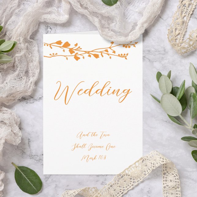 Coral Wildflower Christian Two Are Better Wedding  Invitation (Creator Uploaded)