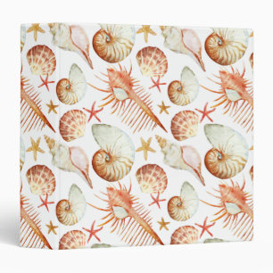Coral With Shells And Crabs Pattern Binder
