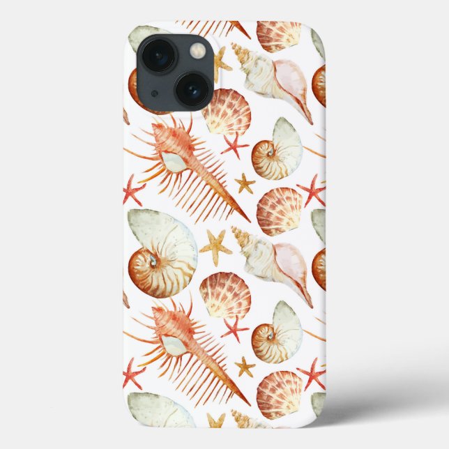 Coral With Shells And Crabs Pattern Case-Mate iPhone Case (Back)
