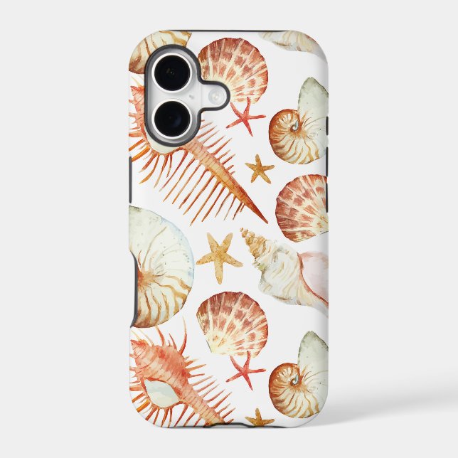 Coral With Shells And Crabs Pattern Iphone Case (Back)